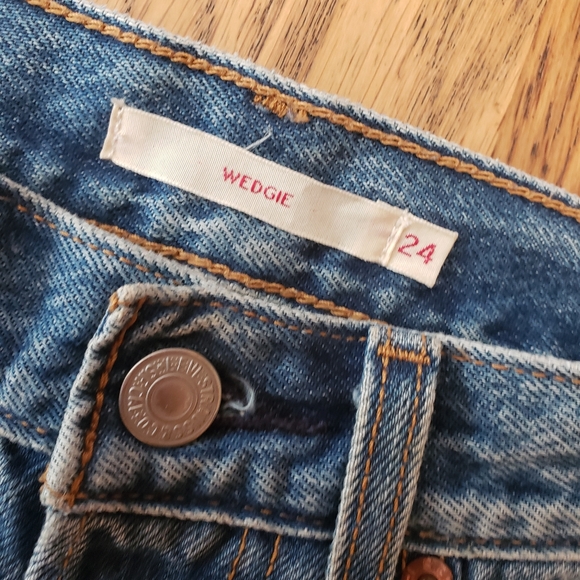 Levi's Wedgie 24x27 skinny premium 100 cotton rigid vintage style retro jean - Picture 5 of 16